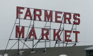 Trenton Farmers Market sign, where author Kerry Gans signed books at a multi-author event
