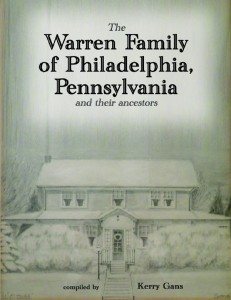 Cover of The Warren Family of Philadelphia, a genealogy reference book by author Kerry Gans