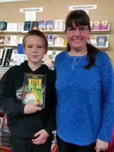 Author Kerry Gans and young fan Jimmy