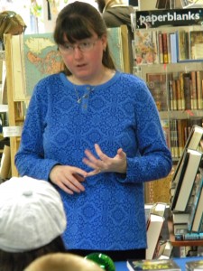 Author Kerry Gans speaks to the crowd