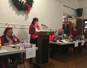 Speaking at a Christmas time author event